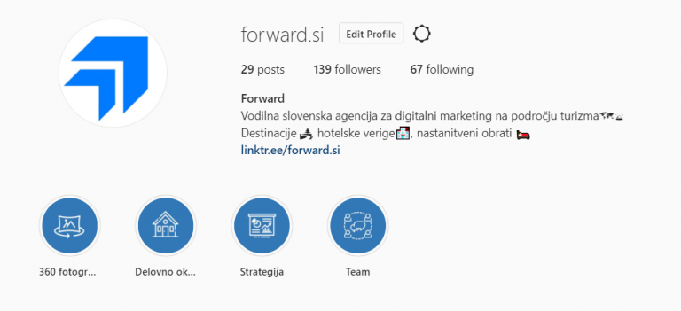 Instagram Business profil